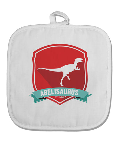 Jurassic Abelisaurus Dinosaur Design White Fabric Pot Holder Hot Pad by TooLoud-Pot Holder-TooLoud-White-Davson Sales