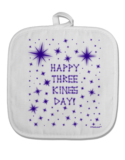 Happy Three Kings Day - Shining Stars White Fabric Pot Holder Hot Pad by TooLoud-Pot Holder-TooLoud-White-Davson Sales