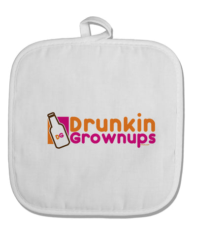 Drunken Grown ups Funny Drinking White Fabric Pot Holder Hot Pad by TooLoud-Pot Holder-TooLoud-White-Davson Sales