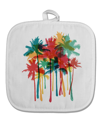 Paint Splash Palm Trees White Fabric Pot Holder Hot Pad-Pot Holder-TooLoud-White-Davson Sales