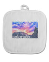 CO Rainbow Sunset Watercolor Text White Fabric Pot Holder Hot Pad-Pot Holder-TooLoud-White-Davson Sales