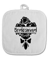 TooLoud Bridesmaid Bouquet Silhouette White Fabric Pot Holder Hot Pad-PotHolders-TooLoud-Davson Sales