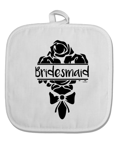 TooLoud Bridesmaid Bouquet Silhouette White Fabric Pot Holder Hot Pad-PotHolders-TooLoud-Davson Sales