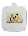 Magellanic Penguin Text White Fabric Pot Holder Hot Pad-Pot Holder-TooLoud-White-Davson Sales