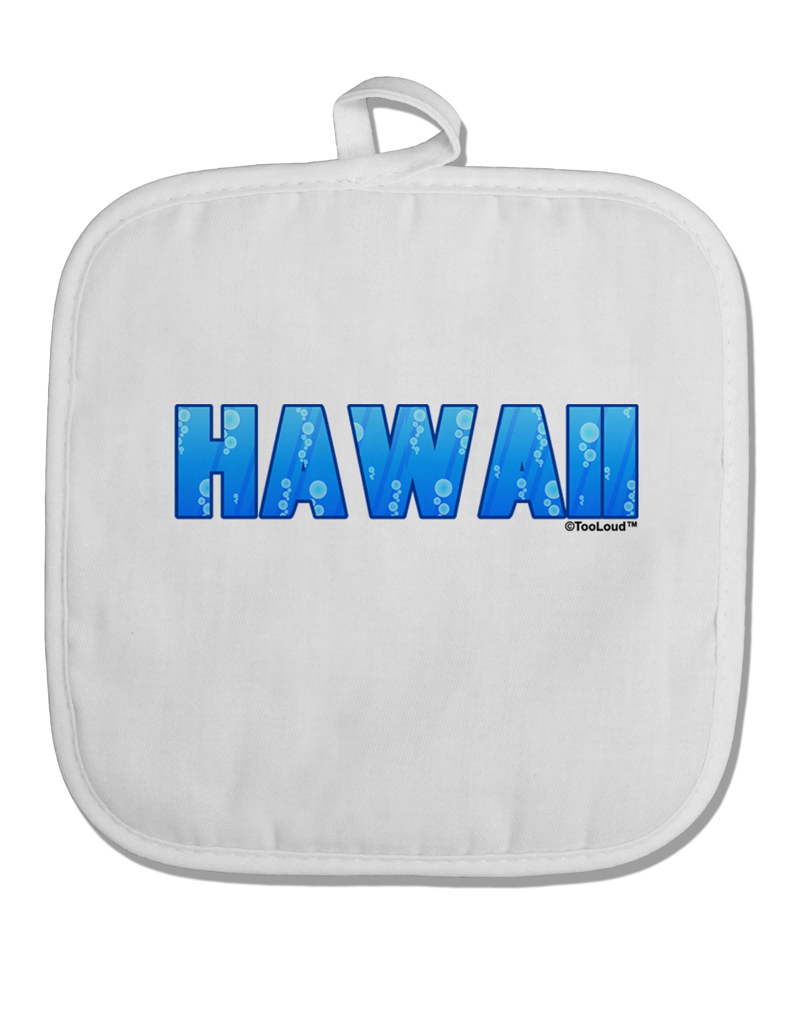 Hawaii Ocean Bubbles White Fabric Pot Holder Hot Pad by TooLoud-Pot Holder-TooLoud-White-Davson Sales