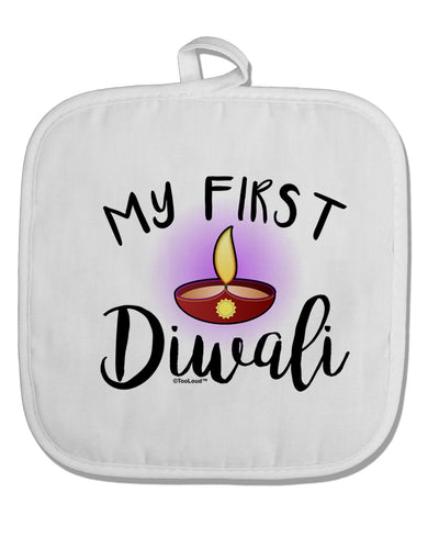 My First Diwali White Fabric Pot Holder Hot Pad by TooLoud-Pot Holder-TooLoud-White-Davson Sales