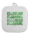 Binary Data Green White Fabric Pot Holder Hot Pad-Pot Holder-TooLoud-White-Davson Sales