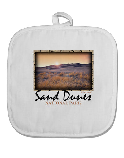 Colorado Sand Dunes Text White Fabric Pot Holder Hot Pad-Pot Holder-TooLoud-White-Davson Sales