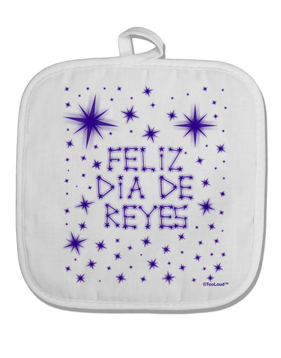 Feliz Dia de Reyes - Estrellas Brillantes White Fabric Pot Holder Hot Pad by TooLoud-Pot Holder-TooLoud-White-Davson Sales