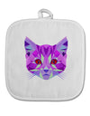 Geometric Kitty Purple White Fabric Pot Holder Hot Pad-Pot Holder-TooLoud-White-Davson Sales