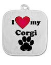 I Heart My Corgi White Fabric Pot Holder Hot Pad by TooLoud-Pot Holder-TooLoud-White-Davson Sales