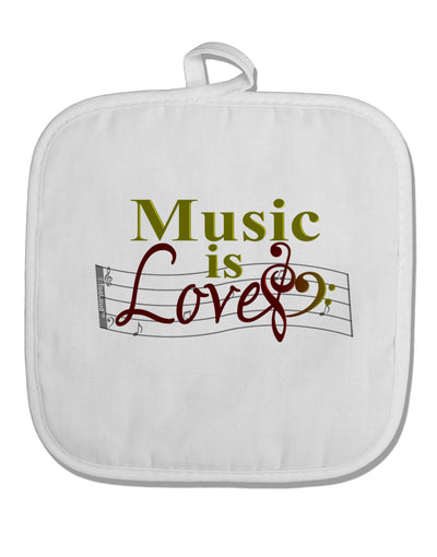 Music Is Love White Fabric Pot Holder Hot Pad-Pot Holder-TooLoud-White-Davson Sales