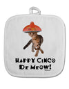 Cat with Pink Sombrero - Happy Cinco de Meow White Fabric Pot Holder Hot Pad by TooLoud-Pot Holder-TooLoud-White-Davson Sales