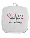 Stethoscope Heartbeat Text White Fabric Pot Holder Hot Pad-Pot Holder-TooLoud-White-Davson Sales