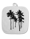 Palm Rows Silhouette White Fabric Pot Holder Hot Pad-Pot Holder-TooLoud-White-Davson Sales