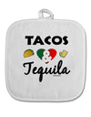 Tacos & Tequila White Fabric Pot Holder Hot Pad-Pot Holder-TooLoud-White-Davson Sales