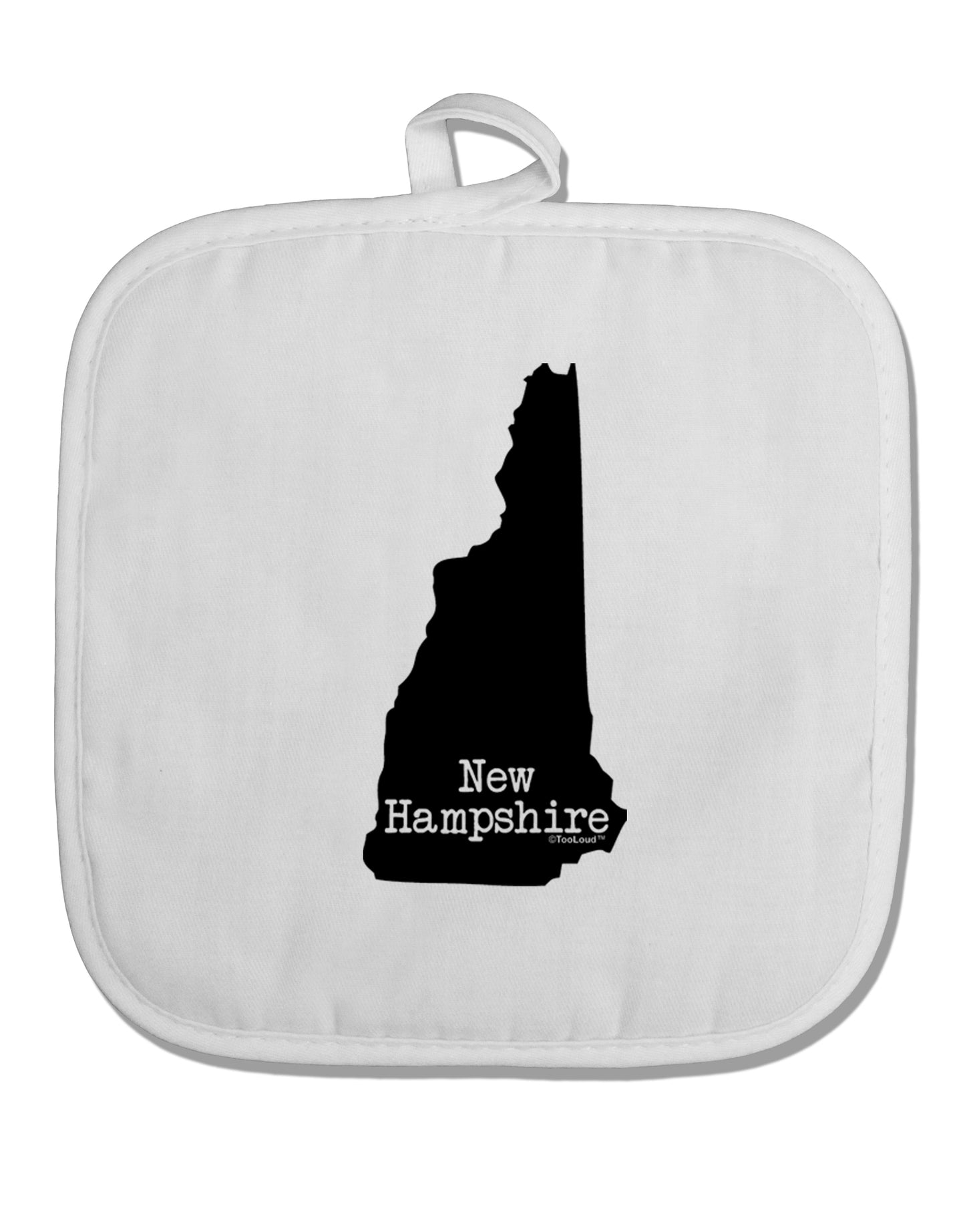 New Hampshire - United States Shape White Fabric Pot Holder Hot Pad by TooLoud-Pot Holder-TooLoud-White-Davson Sales