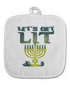 Let's Get Lit Menorah White Fabric Pot Holder Hot Pad-Pot Holder-TooLoud-White-Davson Sales