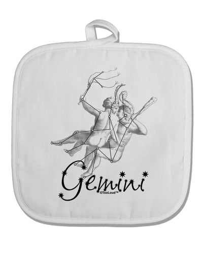 Gemini Constellation White Fabric Pot Holder Hot Pad-Pot Holder-TooLoud-White-Davson Sales