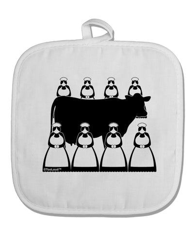 Eight Maids A Milking White Fabric Pot Holder Hot Pad-Pot Holder-TooLoud-White-Davson Sales