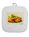 Watercolor Fruit Bowl 2 White Fabric Pot Holder Hot Pad-Pot Holder-TooLoud-White-Davson Sales