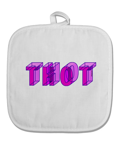 THOT Artistic Text White Fabric Pot Holder Hot Pad-Pot Holder-TooLoud-White-Davson Sales