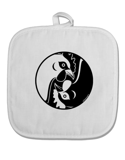 TooLoud Yin Yang Chicken White Fabric Pot Holder Hot Pad-Pot Holder-TooLoud-White-Davson Sales