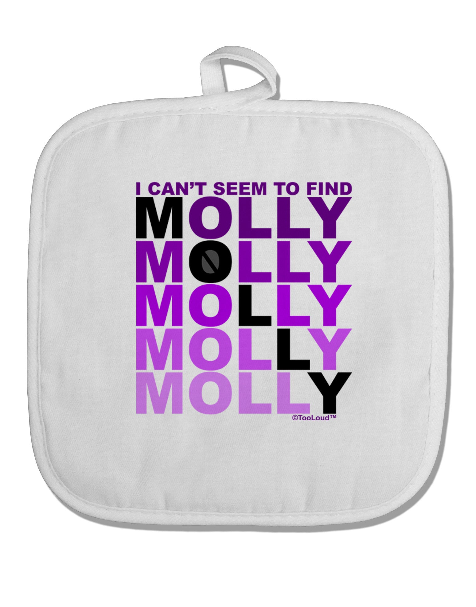 Find Molly Purple White Fabric Pot Holder Hot Pad-Pot Holder-TooLoud-White-Davson Sales