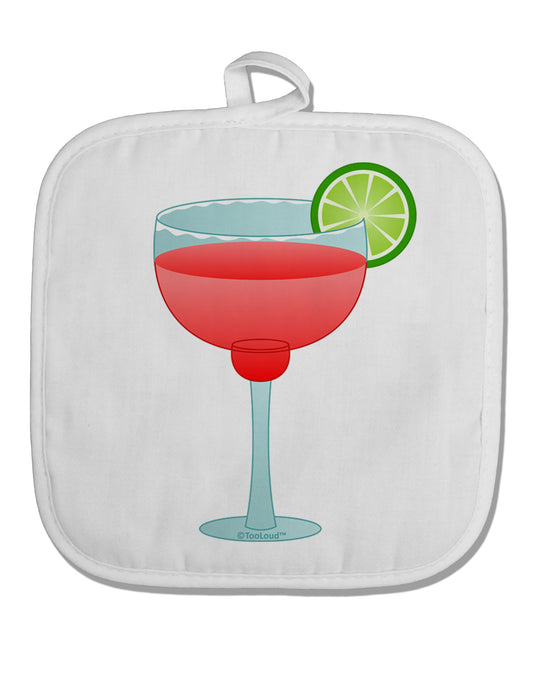 Red Margarita with Lime - Cinco de Mayo White Fabric Pot Holder Hot Pad by TooLoud-Pot Holder-TooLoud-White-Davson Sales