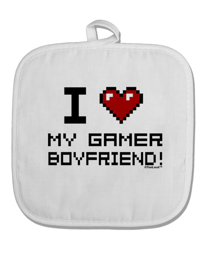 I Heart My Gamer Boyfriend White Fabric Pot Holder Hot Pad-Pot Holder-TooLoud-White-Davson Sales