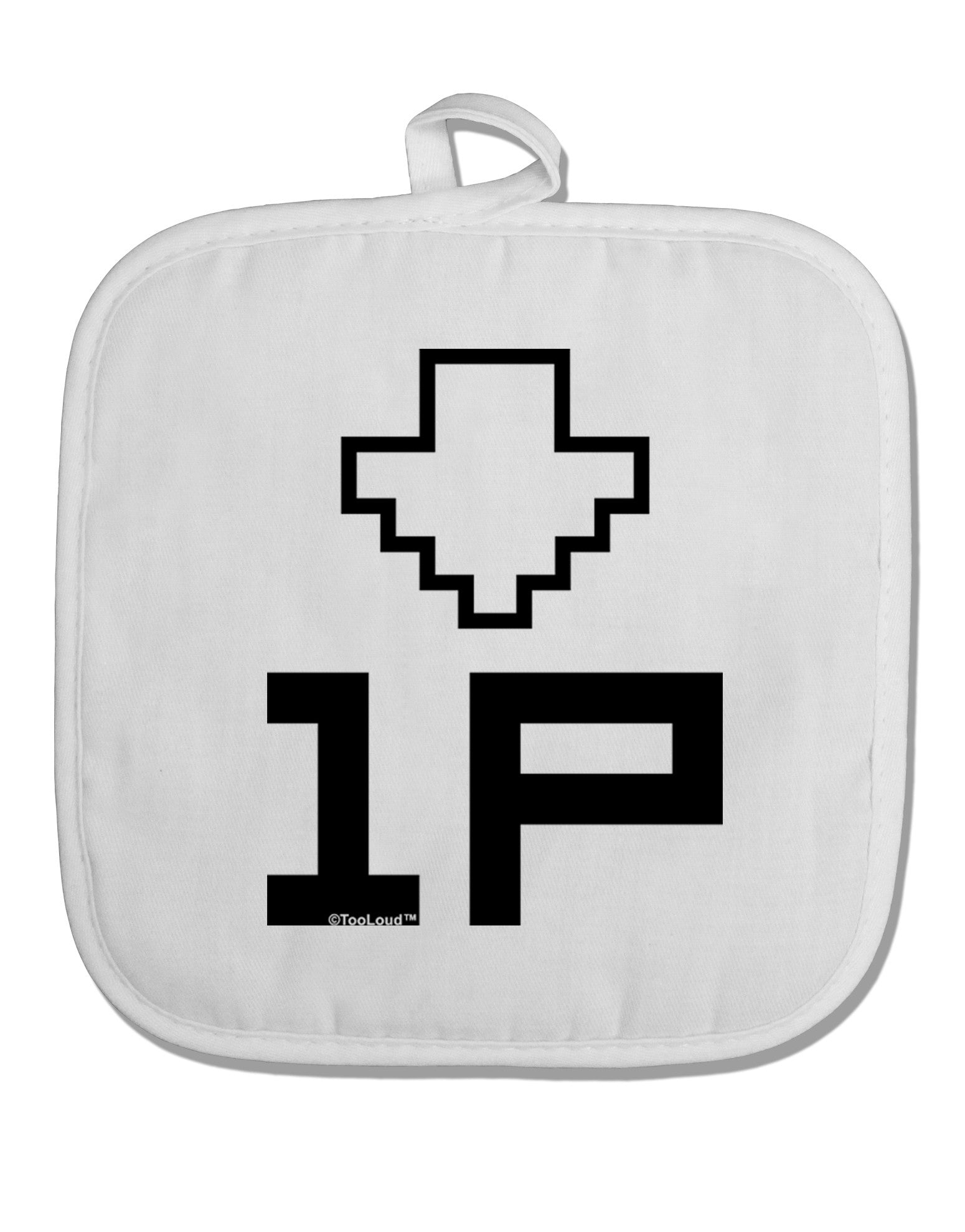 Player One Couples Design White Fabric Pot Holder Hot Pad-Pot Holder-TooLoud-White-Davson Sales