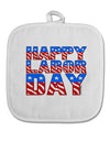 Happy Labor Day ColorText White Fabric Pot Holder Hot Pad-Pot Holder-TooLoud-White-Davson Sales