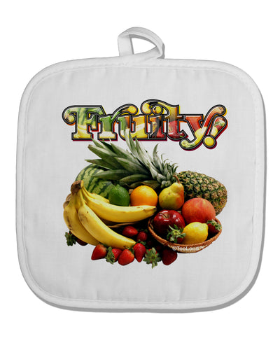 Fruity Fruit Basket 2 White Fabric Pot Holder Hot Pad-Pot Holder-TooLoud-White-Davson Sales