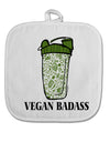 TooLoud Vegan Badass Bottle Print White Fabric Pot Holder Hot Pad-PotHolders-TooLoud-Davson Sales