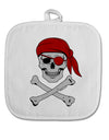 Pirate Skull White Fabric Pot Holder Hot Pad-Pot Holder-TooLoud-White-Davson Sales