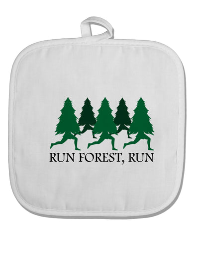 Run Forest Run Funny White Fabric Pot Holder Hot Pad by TooLoud-Pot Holder-TooLoud-White-Davson Sales