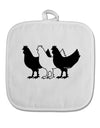 Three French Hens White Fabric Pot Holder Hot Pad-Pot Holder-TooLoud-White-Davson Sales