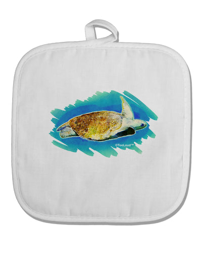 Turtle Watercolor White Fabric Pot Holder Hot Pad-Pot Holder-TooLoud-White-Davson Sales