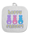 Three Easter Bunnies - Hoppy Easter White Fabric Pot Holder Hot Pad by TooLoud-Pot Holder-TooLoud-White-Davson Sales