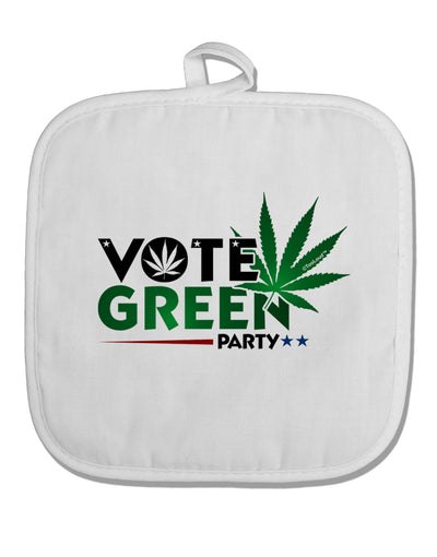 TooLoud Vote Green Party - Marijuana White Fabric Pot Holder Hot Pad-Pot Holder-TooLoud-White-Davson Sales