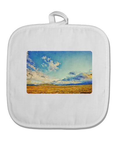 Garden of the Gods Watercolor White Fabric Pot Holder Hot Pad-Pot Holder-TooLoud-White-Davson Sales