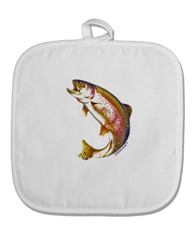 Rainbow Trout White Fabric Pot Holder Hot Pad-Pot Holder-TooLoud-White-Davson Sales