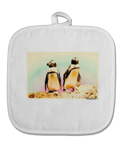 Magellanic Penguin Watercolor White Fabric Pot Holder Hot Pad-Pot Holder-TooLoud-White-Davson Sales