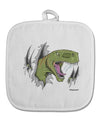 Green Dinosaur Breaking Free White Fabric Pot Holder Hot Pad by TooLoud-Pot Holder-TooLoud-White-Davson Sales