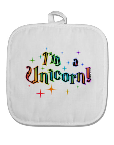 I'm a Unicorn Text White Fabric Pot Holder Hot Pad-Pot Holder-TooLoud-White-Davson Sales