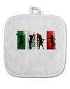 Mexican Flag - Dancing Silhouettes White Fabric Pot Holder Hot Pad by TooLoud-Pot Holder-TooLoud-White-Davson Sales