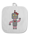 Cute Robot Female White Fabric Pot Holder Hot Pad by TooLoud-Pot Holder-TooLoud-White-Davson Sales