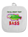 All About That Bass Fish Watercolor White Fabric Pot Holder Hot Pad-Pot Holder-TooLoud-White-Davson Sales