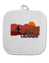 Pro Beer Runner Woman White Fabric Pot Holder Hot Pad-Pot Holder-TooLoud-White-Davson Sales