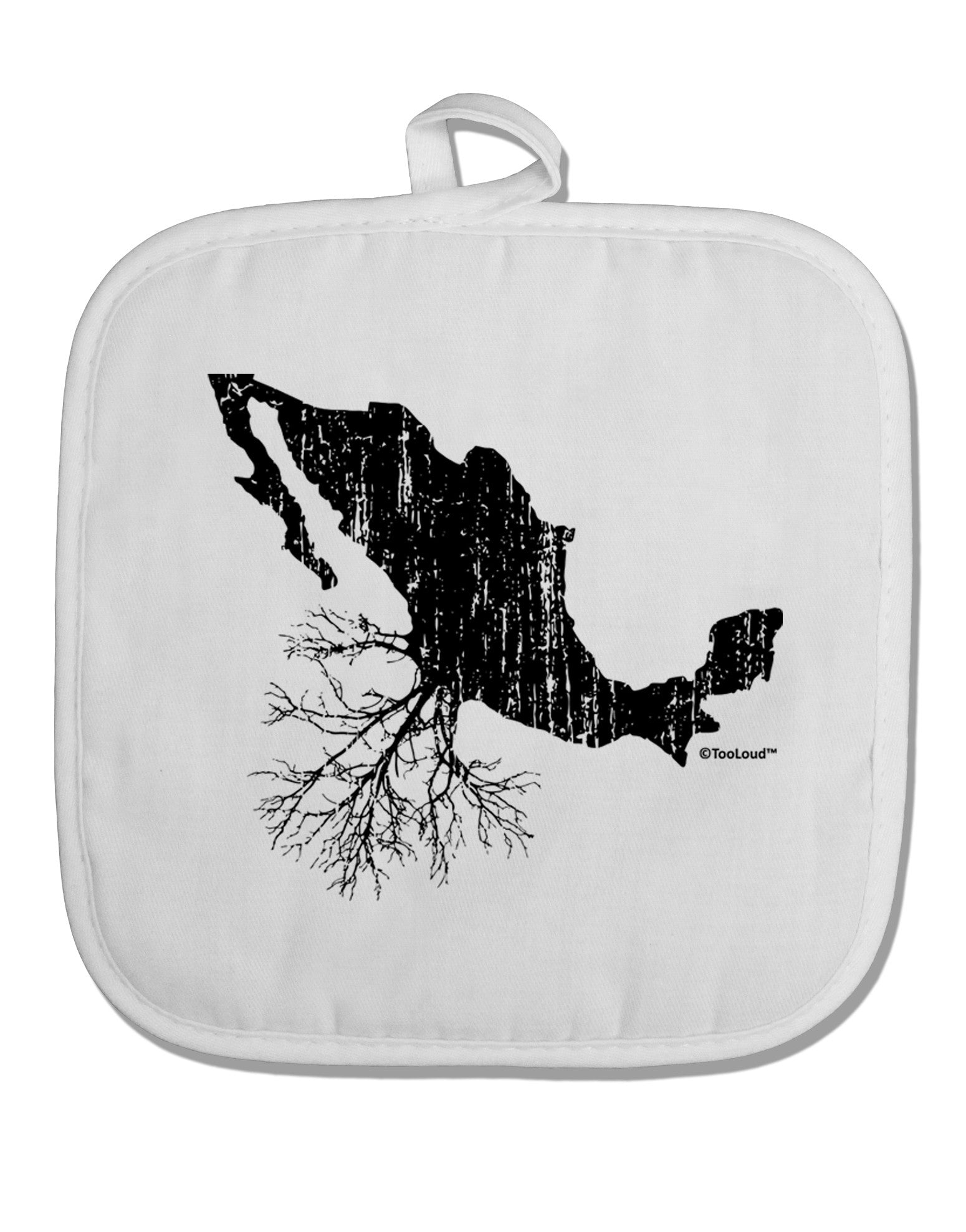 Mexican Roots Design - Distressed White Fabric Pot Holder Hot Pad by TooLoud-Pot Holder-TooLoud-White-Davson Sales